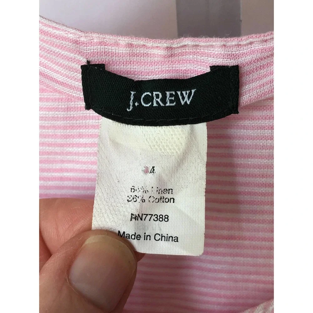 J. Crew Pink Midi Dress with Tie Waist and Pintuck Front